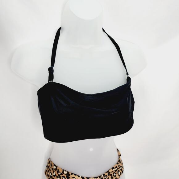 Aerie Black Swim Top with Leopard Bikini Bottom -Beach-Pool-Cruise - Picture 3 of 9